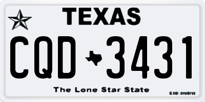 TX license plate CQD3431