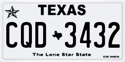 TX license plate CQD3432