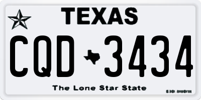 TX license plate CQD3434