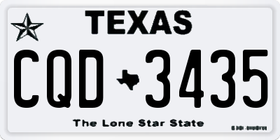 TX license plate CQD3435