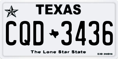 TX license plate CQD3436