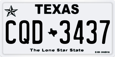 TX license plate CQD3437