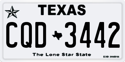 TX license plate CQD3442