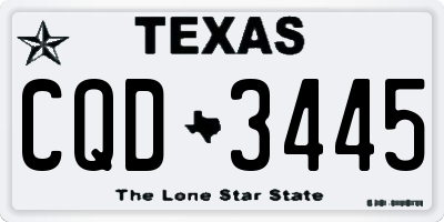 TX license plate CQD3445