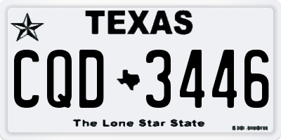 TX license plate CQD3446
