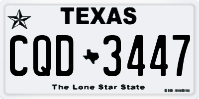 TX license plate CQD3447