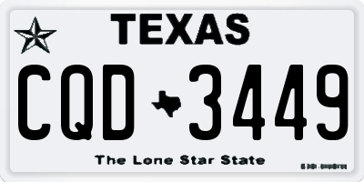 TX license plate CQD3449