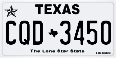 TX license plate CQD3450