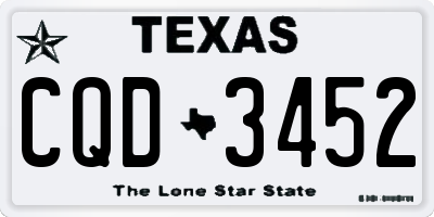 TX license plate CQD3452