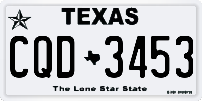 TX license plate CQD3453