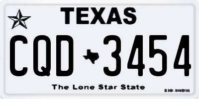TX license plate CQD3454