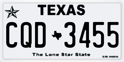 TX license plate CQD3455