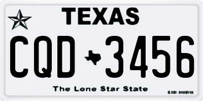 TX license plate CQD3456