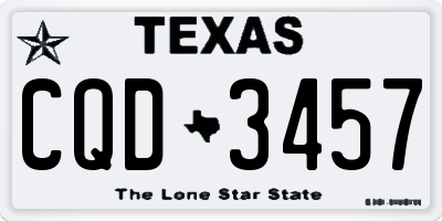 TX license plate CQD3457