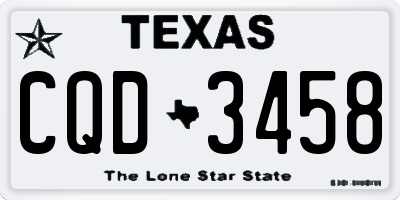 TX license plate CQD3458