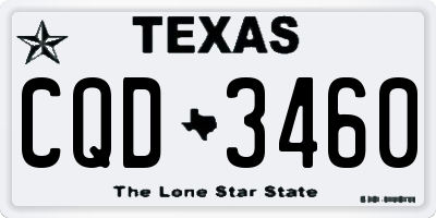 TX license plate CQD3460
