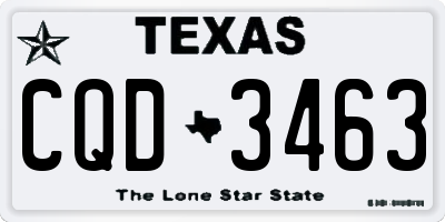 TX license plate CQD3463