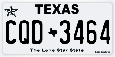 TX license plate CQD3464