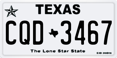 TX license plate CQD3467