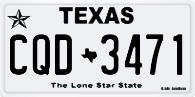 TX license plate CQD3471