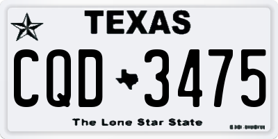 TX license plate CQD3475