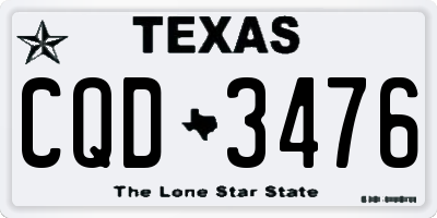 TX license plate CQD3476
