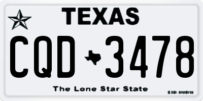 TX license plate CQD3478