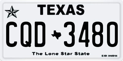 TX license plate CQD3480