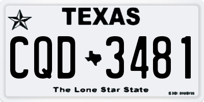 TX license plate CQD3481