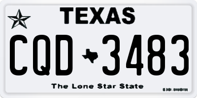 TX license plate CQD3483