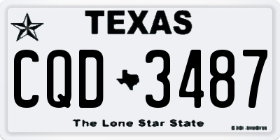TX license plate CQD3487