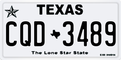 TX license plate CQD3489