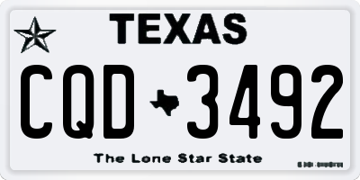 TX license plate CQD3492