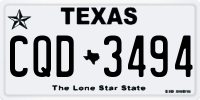 TX license plate CQD3494