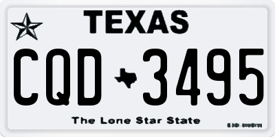 TX license plate CQD3495
