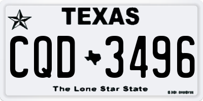 TX license plate CQD3496