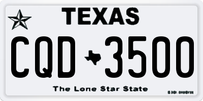 TX license plate CQD3500
