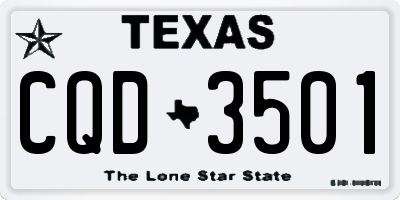 TX license plate CQD3501