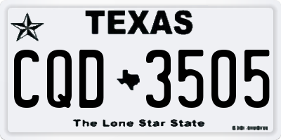TX license plate CQD3505