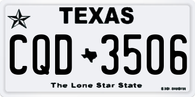 TX license plate CQD3506
