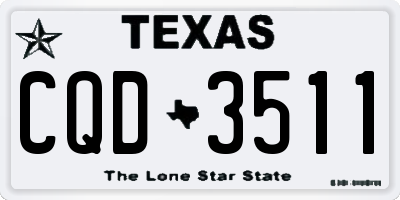 TX license plate CQD3511