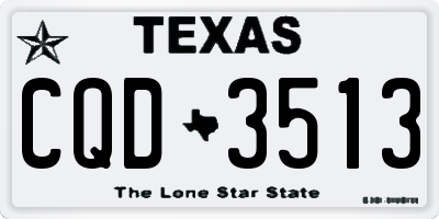 TX license plate CQD3513