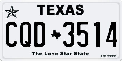 TX license plate CQD3514