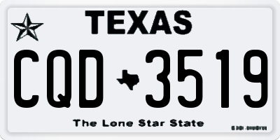 TX license plate CQD3519