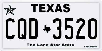 TX license plate CQD3520