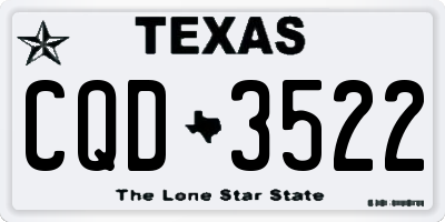 TX license plate CQD3522