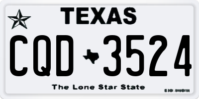 TX license plate CQD3524