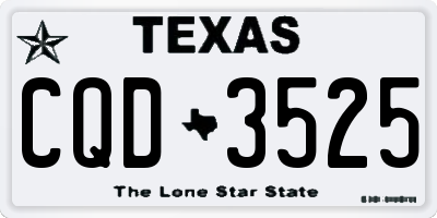 TX license plate CQD3525