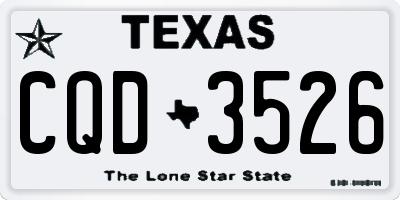 TX license plate CQD3526