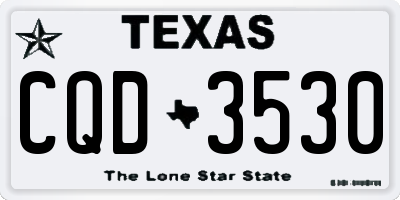 TX license plate CQD3530
